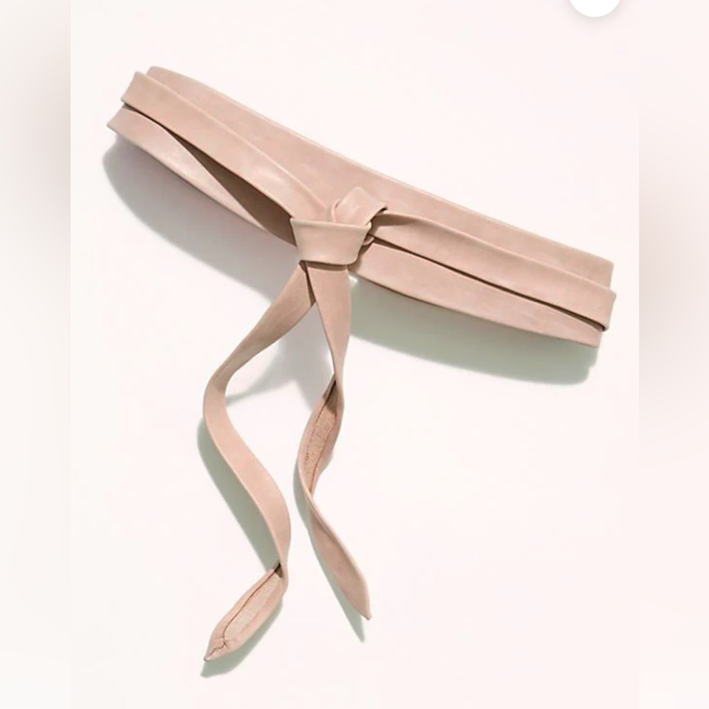 ADA genuine leather wrap belt blush